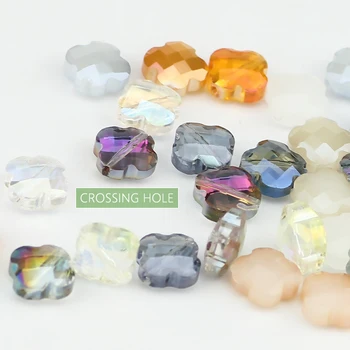 12mm ristik klaas kristall helmed ületamisel auk, kinnita kivi värvilised helmed swaroviski crystal rhinestone jaoks kõrvarõngas ehted