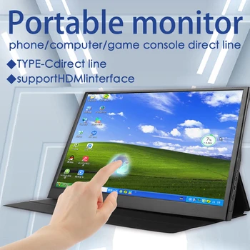 15.6 inch touch panel kaasaskantav monitor usb type c HDMI-ühilduva arvuti touch monitor ps4 lülitage xbox üks sülearvuti telefon