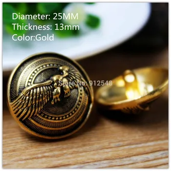 15418176,10 tk,25mm Klassikaline mood Golden Eagle Briti stiilis metallist nuppudega,DIY käsitöö materjalid, rõivamanused