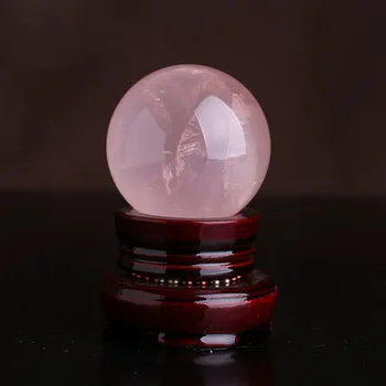 30mm Natural Pink Rose Quartz Crystal Healing Palli, Kera +Stand Kodu Kaunistamiseks Palli Ja Pidulik Isiku Osad