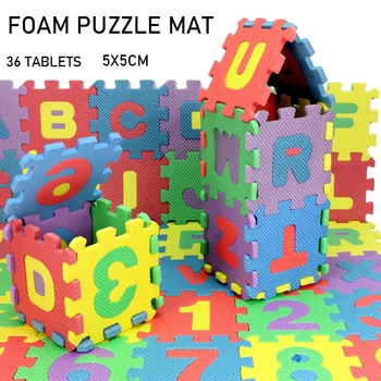 36pcs 5*5cm Number Tähestiku Täht 3D Puzzle Pehme Põranda Matt Beebi Indekseerimise Vaht Vaip, Matt Lapsed Mängida Intellektuaalse Hariduslik Mänguasi