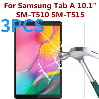 3TK Karastatud Klaas Ekraani Kaitsekile Samsung Galaxy Tab 10.1 tolline 2019 T510 T515 Anti Scratch Mull Vaba kaitsekile