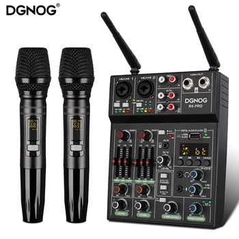 4 Channel USB Audio Mixer Traadita Mikrofon Stuudio Heli Segistid koos Bluetooth-REC DJ Mixing Console jaoks Karaoke