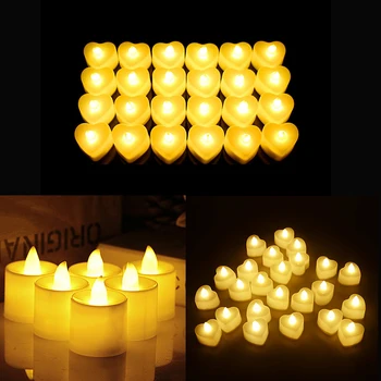 56PCS Flameless LED Tee Valguse Tealight Küünlad Soe Kerge Akutoitega Pulm Ettepanek Sünnipäeva Kodu Kaunistamiseks