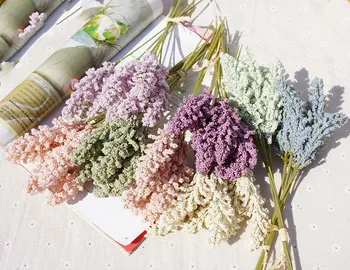6tk PE Lavendel Kunstlik Taimed Vaasid Kodu Kaunistamiseks Pulmad Dekoratiivsed Võltsitud Lilled Pruudi Tarvikud Kahjutustamise