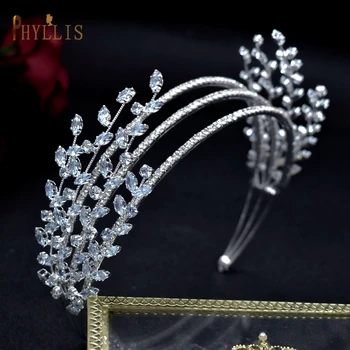 A59 Tsirkoon Pulmad Juuksed Ehtekomplekt Headdress Bridal Crown Kõrvarõngas Set Barokk Peapael Peakatet Crystal Pruut Tiaras Headpieces