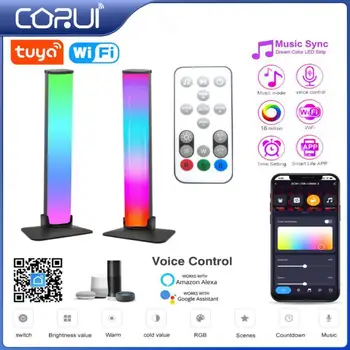 CORUI 2PC Tuya Smart LED Valgus Baarid WiFi+IR Digitaalse Muusika LED Ümbritseva Valguse Smart Elu Värv Baar Kerge Töö Alexa Google