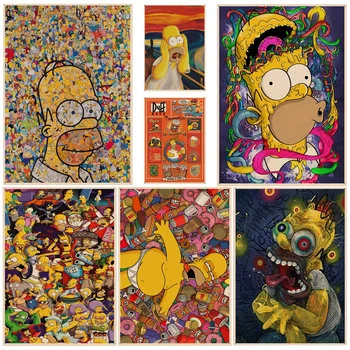 Disney The Simpsons Movie Plakateid Elutuba Baar Teenetemärgi Home Decor