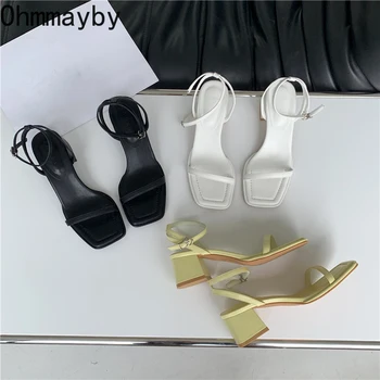 Fashion Design Sandaalid Naistele Paks Kanna Vabaaja Daamid Avatud Varba Kingad Seksikas Pidu Sandal Pahkluu Rihm 2022 Suvel Mujer