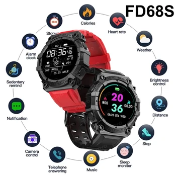 FD68S Smart Watch Sport Smartwatch Südame Löögisageduse, vererõhu Monitor Intelligentne Kell Tund Dial Push Ilm Veekindel Vaata