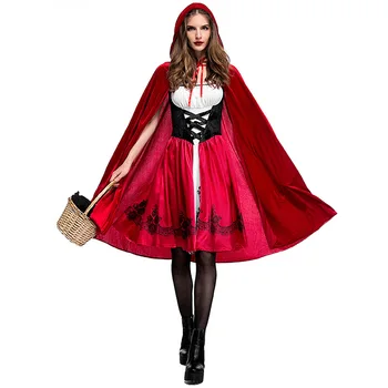 Halloween Kostüüm Täiskasvanud Naised Little Red Riding Kapuutsiga Cosplay Fantaasia Mängu Vormirõivad, Kostüüm Pool Varjatud Riided S-3XL