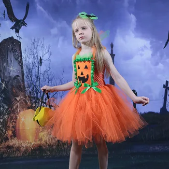 Halloween Laste Kostüümid Uus Tüdruk Printsess Kleit Cosplay Kõrvits Maskeraad Nõid 