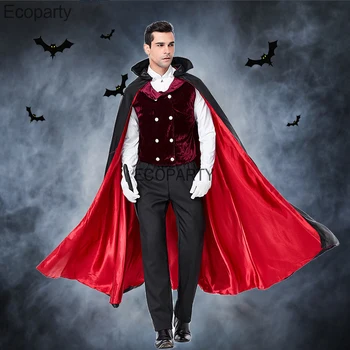 Halloween Mees on Vampiir Cosplay Kostüüm Klassikaline Film Krahv Dracula Rolli Ühtse Kaua Varjatud Sobiks Karneval Lihavõtted Väljamõeldud Varustus