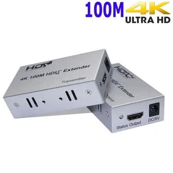 HD 4K 100M HDMI Extender Repeater Pikendus Juhe Converter Üle CAT 5e 6 6a Cat5e Cat6 UTP RJ45 LAN võrgukaart Ethernet Kaabel