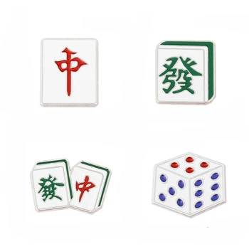 Hiina traditsioonilise stiili mängu mahjong pross, loominguline ja mitmekülgne õpilaste nõelad, kott teenetemärgi märgid, kingitusi sõpradele