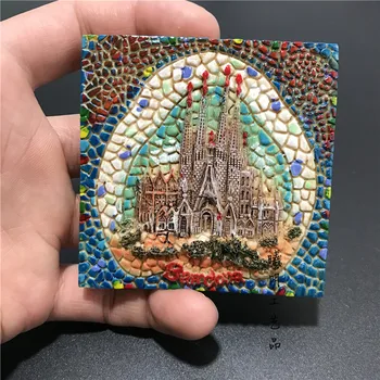 Hispaania Basiilika Ma Temple Expiatori De La Sagrada Familia Käsitsi Maalitud Külmkapi Magnetid Suveniiride Barcelona Magnet Külmkapp Kingitused