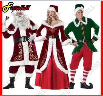 Jõulud Kleidid Täiskasvanud Santa Claus Cosplay Kostüüm (Ülikond) Palus Isa Väljamõeldud Riided Xmas Cosplay Rekvisiitide Meeste Jõulud Kostüüm