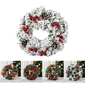 Jõulud Pärg Ukse Rippuvad Kaunistused 30X30X8cm Rippus Akna Rekvisiidid Seina Plastikust tehislilled jõuluehe