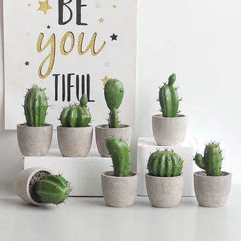 Kaktus Potis Bonsai Taime-Elutuba Kodu Kaunistamiseks Võltsitud Lill Kunstlik Taimed Plastikust Cactus Palli Desktop Teenetemärgid