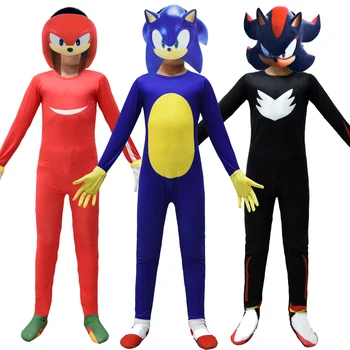 Lapsed Mängu Hedgehog Cosplay Kostüümid Jumpsuits koos Mask, Kindad Lastele Sünnipäev Sobib Halloweeni Karneval Pool Kleit Üles