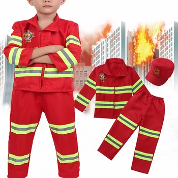 Lapsed Tuletõrjuja Kostüümid Baby Poiste Riided Komplekt Halloween Pool Cosplay Roleplay Tuletõrjuja Kostüümid Teismeliste Poiste Müts