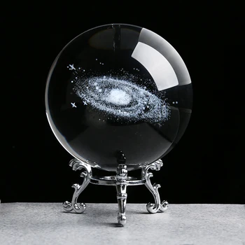 Lasergraveerimine galaktika-süsteem, kristallkuul 3D Planeetide Mudel Kera Palli Home Decor Kingitus Puhkus Astronoomia Palli Ornament