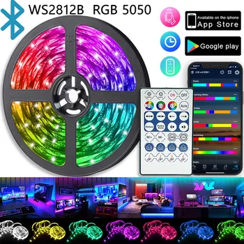 LED Valgus USB-Bluetooth-5V 5050 WS2812B RGB LED Valgus, Paindlik LED Lamp Lint Lint RGBIC Toas TV Töölaua Ekraani Taustvalgustuse