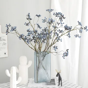 Luksus Jõhvika Võltsitud lill home decor marjad Christmas pulmad tabelis teenetemärgi flores artificiales mustika