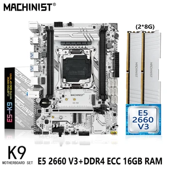 MACHINISTX99 K9 Emaplaadi Kit Xeon Koos Xeon E5 2670 V3 CPU 2x8G=16 GB DDR4 ECC RAM Mälu LGA-2011-3 Set SSD M. 2 Sata-M-ATX