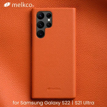 Melkco Premium Ehtne Nahk Case For Samsung Galaxy S22 Ultra 21 Plus + 5G Juhtudel luksus Mood Lehm Äri Telefoni Kate
