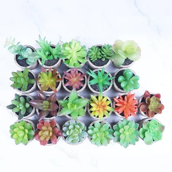 Mini Kunstlik Succulents Taimed Plastikust Roheline Bonsai Väike Puu Potitaimed Võltsitud Kapseldatud Lill Kaunistused Kodu Kaunistamiseks