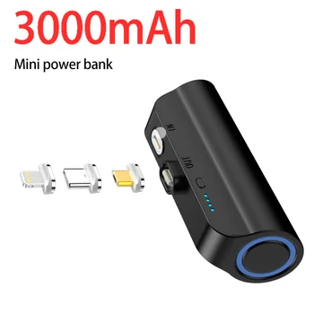 Mini Portable Power Bank Tagasi Klamber Aku iPhone Samsung eest Huawei Xiaomi Magnet Laadija 3000mAh Kapsel PowerBank