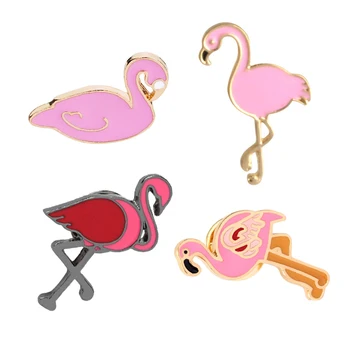 Multikas Loomade Emailiga Sõrmed Flamingo Lind Jaanalind Prossid Naiste Tarvikute Kott Riideid Rinnamikrofon Pin-Märgid Ehted Lastele Kingitused