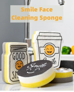 Naeratus Näo Puhastus Sponge Cleaner Käsnad Magic Saaste Nõudepesumasinad Riide Pesemine Padjad Leibkonna Köök Tarvikud