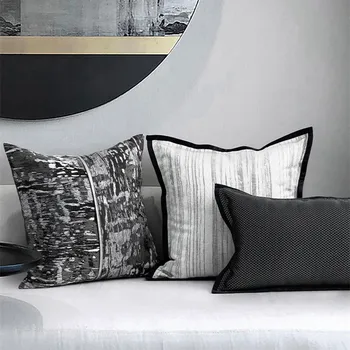 neo Hiina stiilis must valge hall abstraktse padi tint muster padjapüür dekoratiivsed valguse luksus padi kaaned