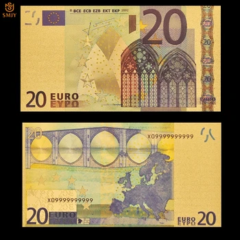 Patriotism Suveniiride Arved 24k Kuld Pangatähtede, Euro Vääringus 20 Eurot Replica kullatud Pangatähtede Raha Kogumine