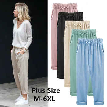 Pluss Suurus Haaremi Püksid Naiste pesu Vabaaja Kevad-Sügis Kõrge Vöökoht Pahkluu Pikkus Comfotable Naiste Püksid