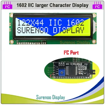 Serial IIC / I2C / TWI 1602 162 16*2 Suurem Märk, LCD Moodul Ekraan Kollane Roheline Sinine Taustvalgus Arduino