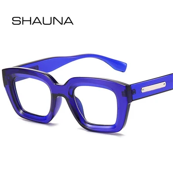 SHAUNA Square Naiste Tooni Päikeseprillid UV400 Fashion Sinine Roheline Päikese Prillid