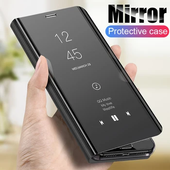 Smart Mirror Flip Case For Samsung Galaxy S10 S9 S8 S10E S7 S6 Edge Pluss A6 A8 J4 J6 Pluss J8 A7 2018 Lisa 8 9 10 Pro Telefoni Kate