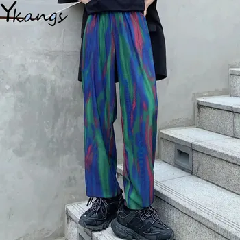 Taskud Streetwear Naine Tie Dye Korea Fashion Vintage Punk Joggers Naiste Korea Stiilis Vabaaja Gooti Harajuku Naiste Pikad Püksid