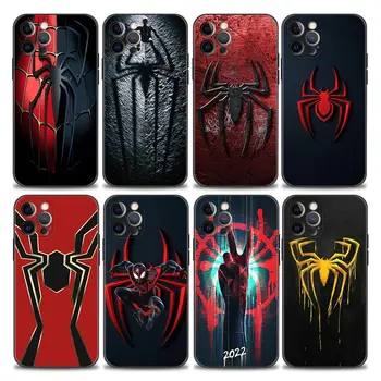 Telefoni puhul Apple iPhone 11 12 13 14 Pro Max 7 8 SE XR, XS Max Plus Juhul Silikoon Kate Marvel Spaiderman Spider Logo