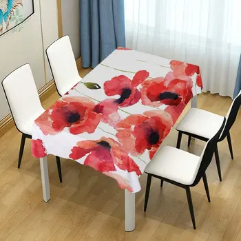 Unimaguna Õie Laudlina Retangle Akvarell Punane Lilled Laua Katmiseks Köök Dinning Laua Kaunistamiseks