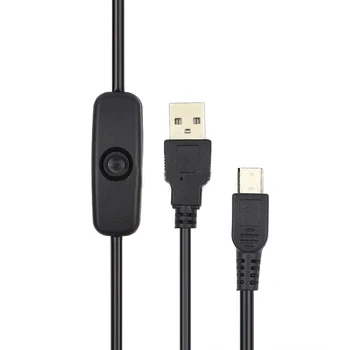 USB-Micro USB Laadija Adapter Power Cable koos on/Off Lüliti Vaarika Pi Must volditud Välimus Pikkus 1 Meeter