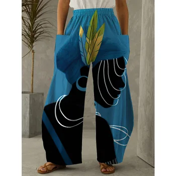 Uus Disain Kunstiline Võtmiseks Lahtised Pikad Püksid Kottis Pantalon Naiste Elastne Vöökoht Retro Laterna Püksid Liiga Tüdrukute Püksid