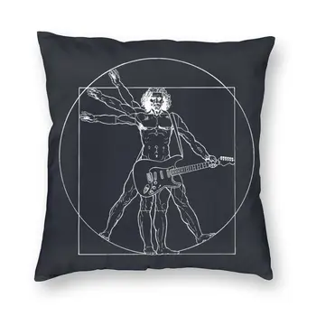 Vetruvian Rock Star Padi Leonardo Da Vinci Heavy Metal Kitarr Visata padjapüür Diivan Lahe Pillowcover Home Decor
