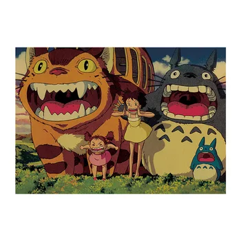 Vintage Jõupaber Plakat Anime Totoro M Stiilis Kodu Magamistuba Teenetemärgi Maali Seina Kleebis Tuba Pilt Paber Maali