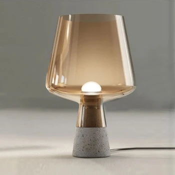 Vintage Klaas LED Tabel Lamp Tsement tabel lamp Suitsu Hall klaas Bedroon Uuringu elutuba Lugemise Kodu Bürood e27 lamp