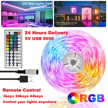 Värv RGB LED Valgus Tuba Decor TV LED Backlight 5v USB-5050 5m 10m 15m 20m LED Ribad Jõulud Maja Kaunistamine Valgustus